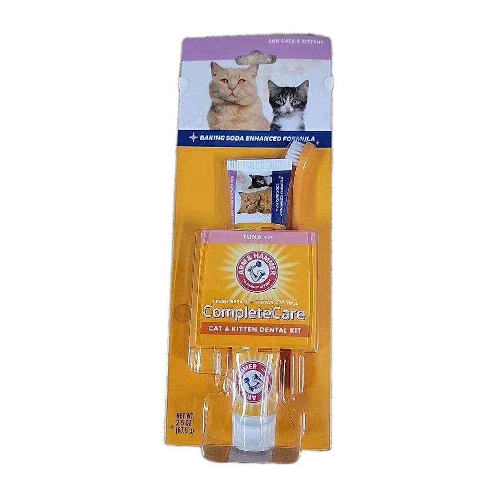 2 Pack Oral Dental Care for Cat / Kitten Dental Kit Toothpaste Fingerbrush